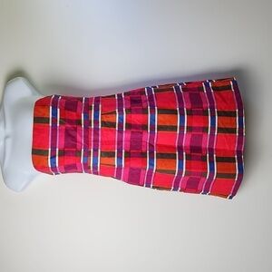 Multicolor Plaid Strapless Dress by Banana Republic size 0P